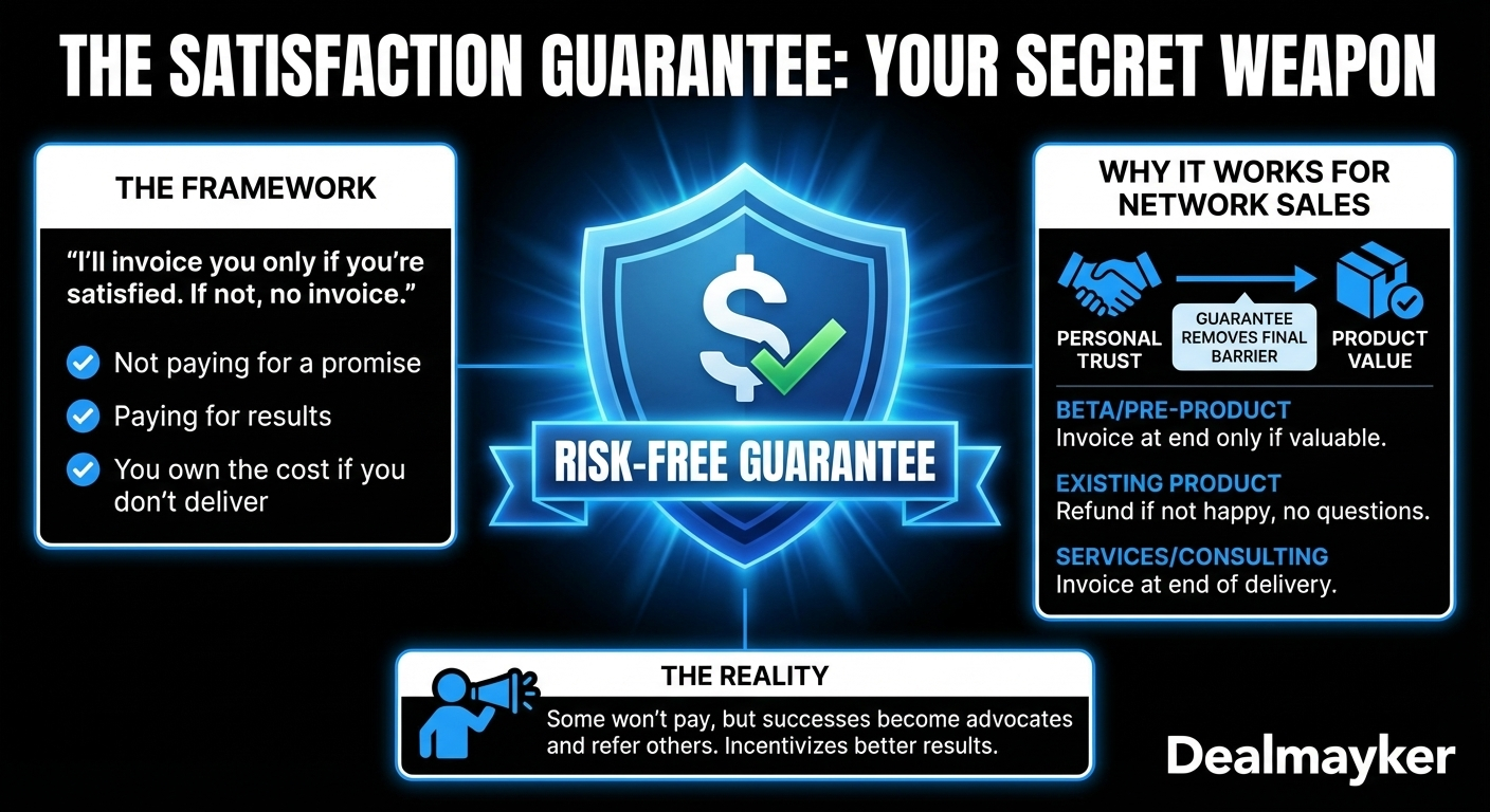 Satisfaction guarantee for network sales